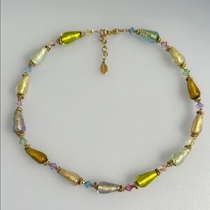 ALEXIS KIRK art glass Multicolor Beaded Necklace​​